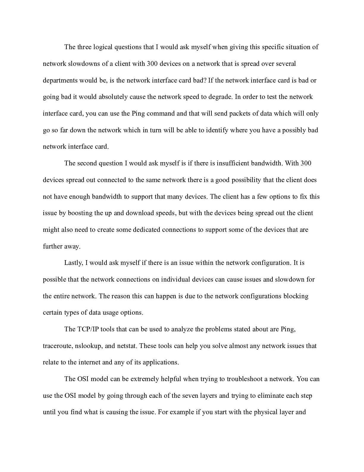 Preview image for IT283 Unit 8 Assignment 2.docx  The three logical questions that I would ask myself when g